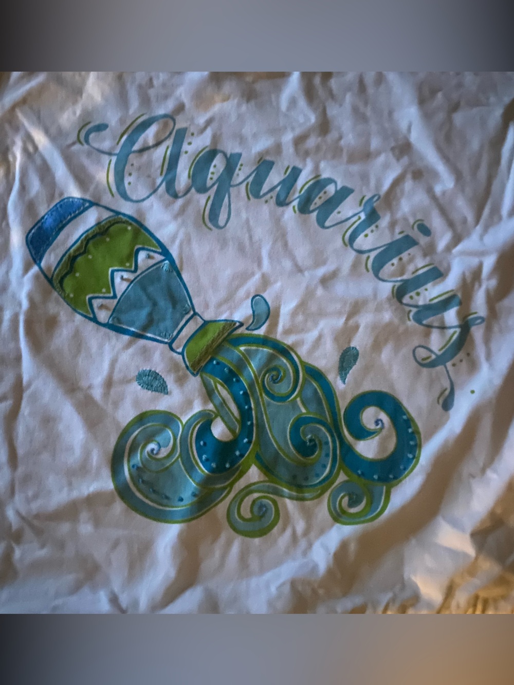 Serena & Lily Teal, Lime & White Swirl Pillow Cover